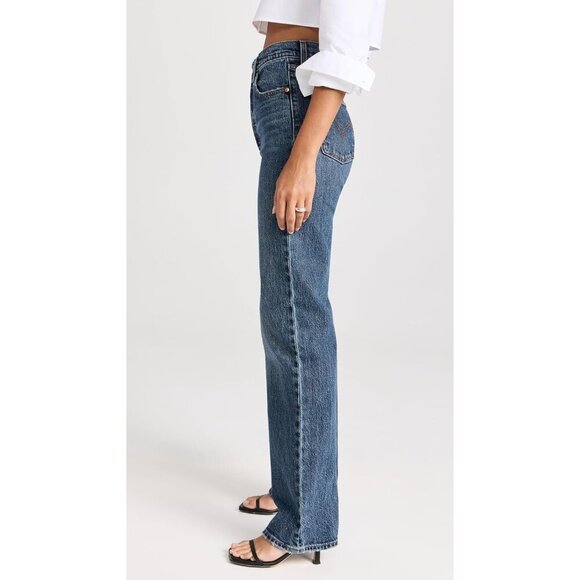 Womens Ribcage Full Length Jeans Cotton Elastane High Rise 26 - Picture 4 of 6